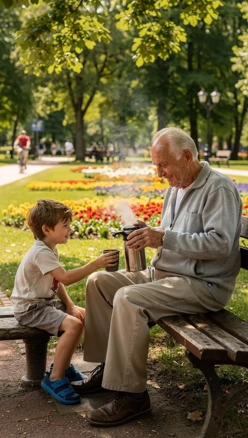 Iliustracija, vaizduojanti arbatos gėrimo naudą organizmo šildymui ir skysčių balansui.
