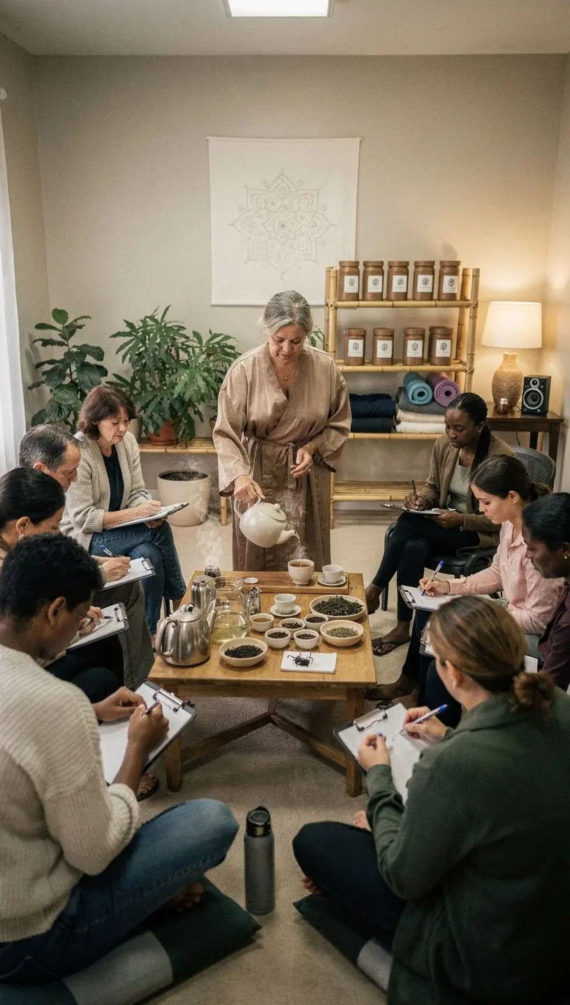 Moteris ramiai geria arbatą prie lango, mėgaudamasi šiluma ir hidracija.